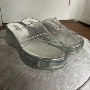 Jeffrey Campbell Clear Platform Slide Jelly Sandals